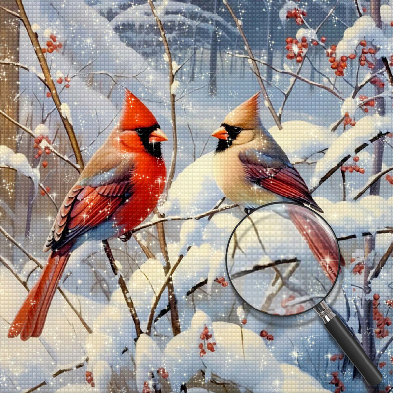 Vögel im Schnee Diamond Painting