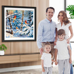 Vögel im verschneiten Wald Diamond Painting