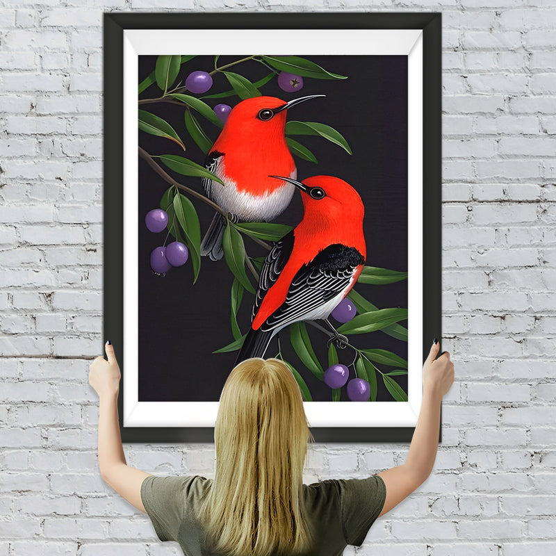 Vögel und Beeren Diamond Painting