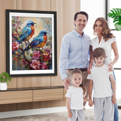 Vögel und Blumen im Stil der Ölmalerei Diamond Painting
