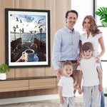 Vögel und Kaffee am Meer Diamond Painting