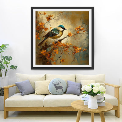 Vogel auf Blumenbaum Diamond Painting