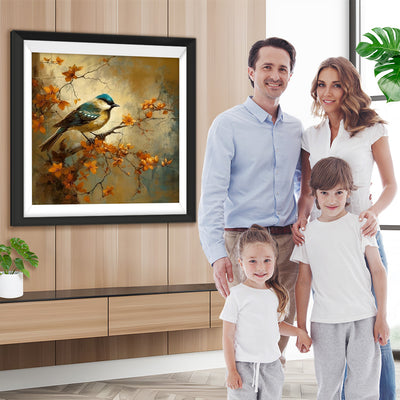 Vogel auf Blumenbaum Diamond Painting