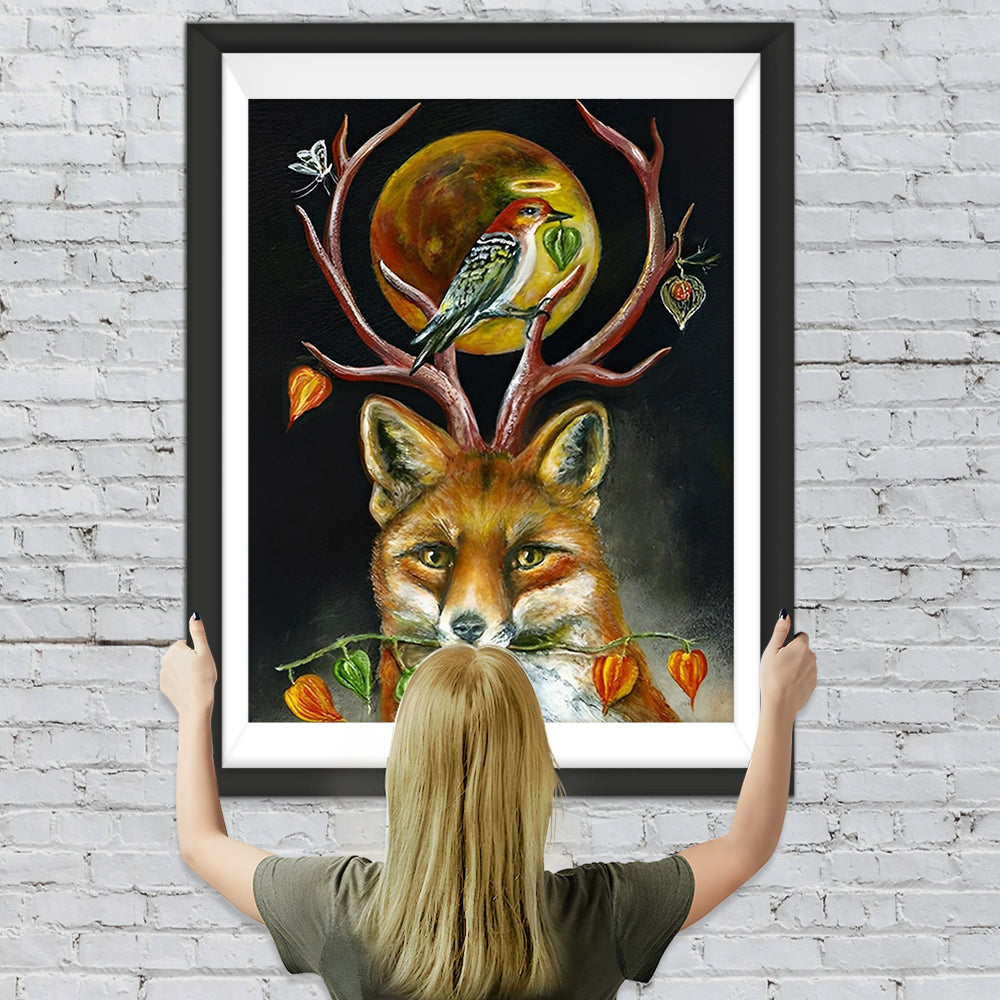 Vogel auf dem Fuchs Diamond Painting