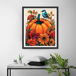 Vogel, Kürbis und Sonnenblumen Diamond Painting