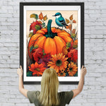 Vogel, Kürbis und Sonnenblumen Diamond Painting