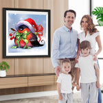 Vogel mit Weihnachtsmütze Diamond Painting