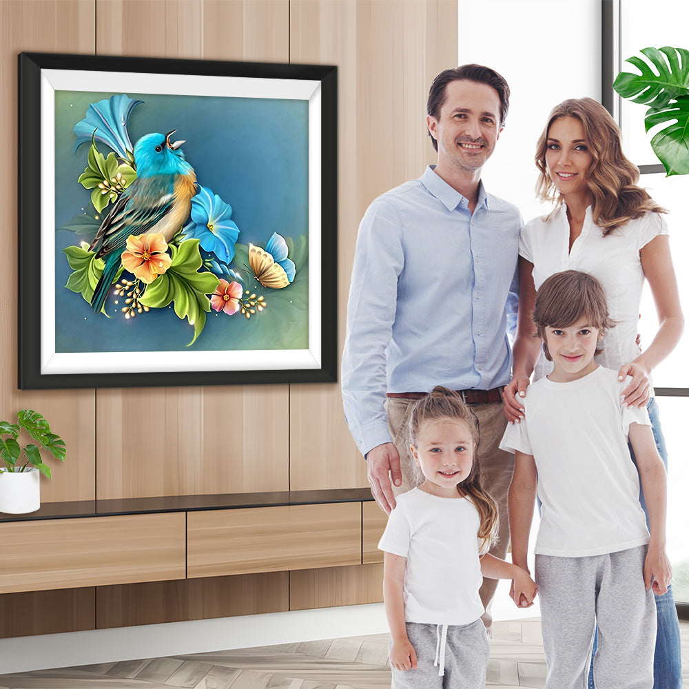 Vogel Schmetterling Blumen Diamond Painting