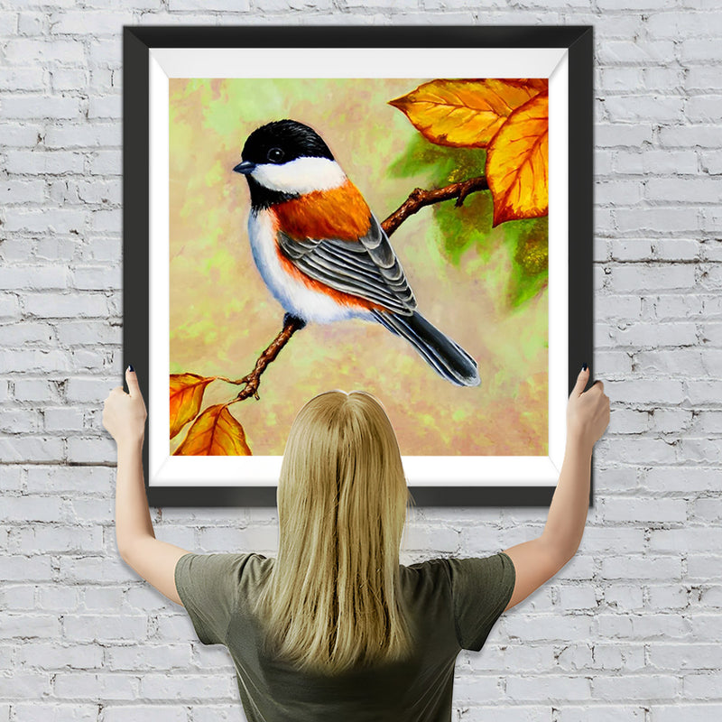 Vogel und Blätter im Herbst Diamond Painting