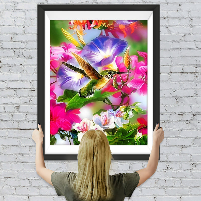 Vogel und bunte Blumen Diamond Painting