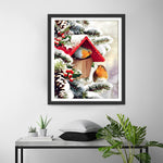 Vogelhaus im Schnee Diamond Painting