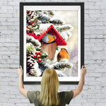Vogelhaus im Schnee Diamond Painting