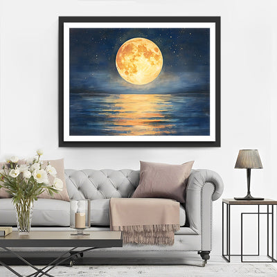 Vollmond auf dem Meer bei Nacht Diamond Painting
