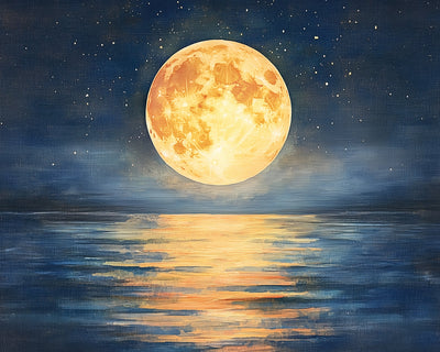 Vollmond auf dem Meer bei Nacht Diamond Painting