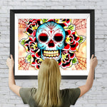 Von Rosen umgebener Totenkopf Diamond Painting