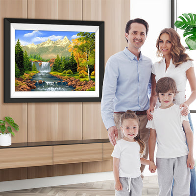 Wald Berg Bach Diamond Painting