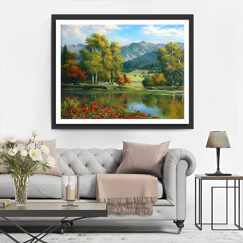 Wald, Berg und See Diamond Painting