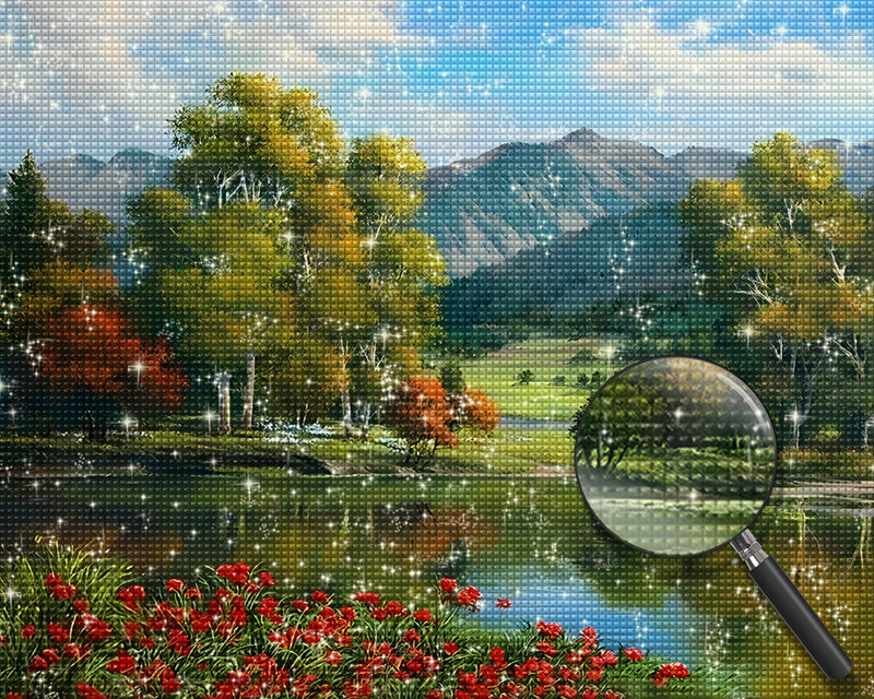 Wald, Berg und See Diamond Painting