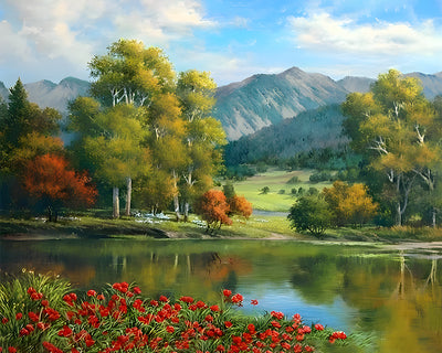 Wald, Berg und See Diamond Painting