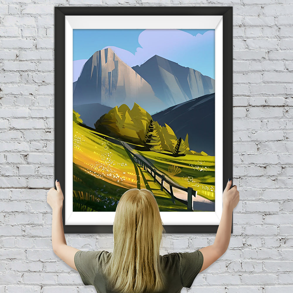 Wald in den Bergen Diamond Painting