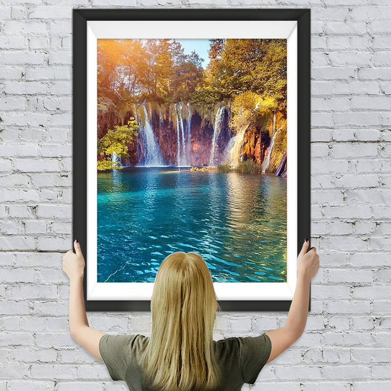 Wald See Wasserfall Diamond Painting