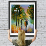 Wandern im Regen im Herbst Diamond Painting