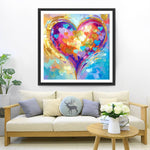 Warmes helles farbenfrohes Herz Diamond Painting