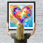 Warmes helles farbenfrohes Herz Diamond Painting