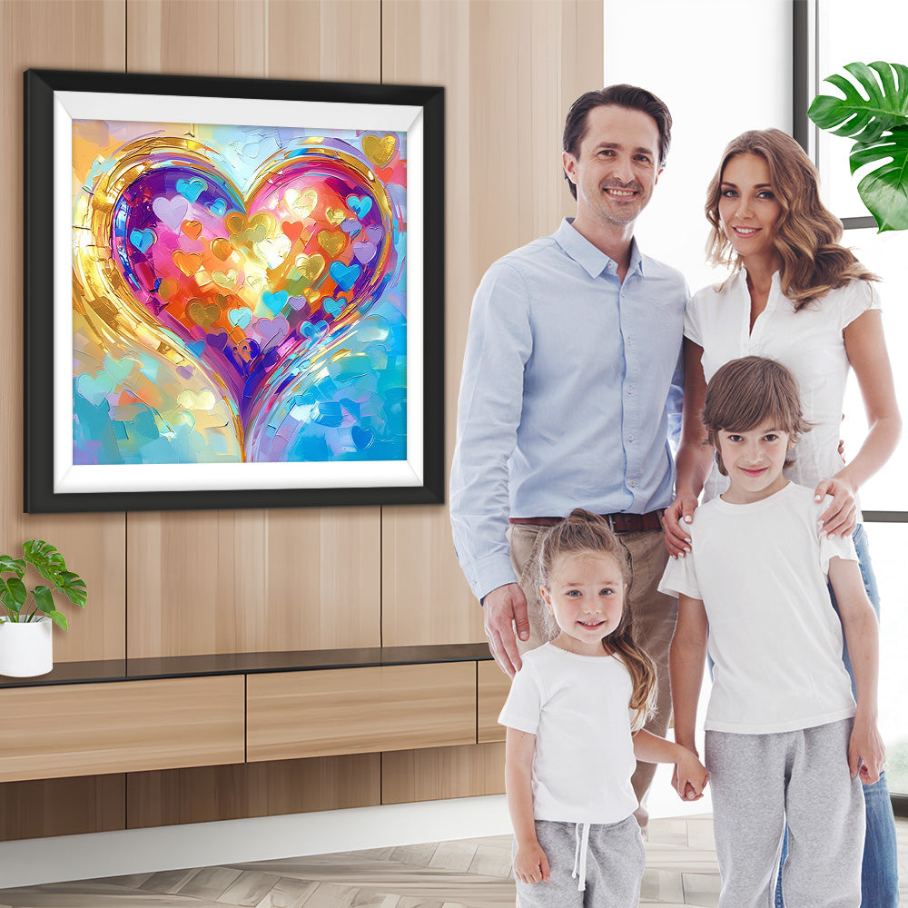 Warmes helles farbenfrohes Herz Diamond Painting