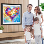 Warmes helles farbenfrohes Herz Diamond Painting