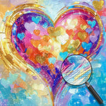 Warmes helles farbenfrohes Herz Diamond Painting