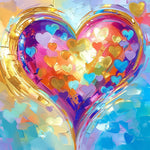 Warmes helles farbenfrohes Herz Diamond Painting
