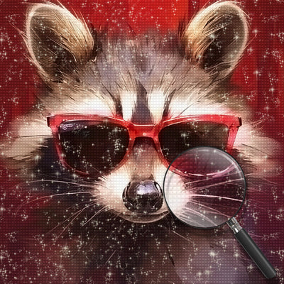 Waschbär mit Sonnenbrille Diamond Painting