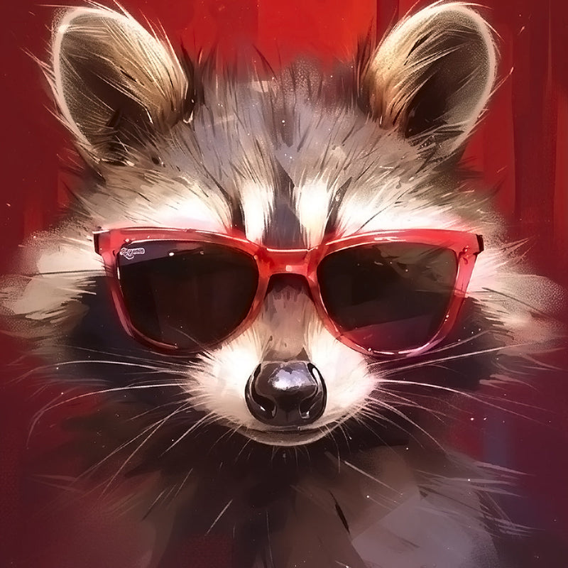 Waschbär mit Sonnenbrille Diamond Painting