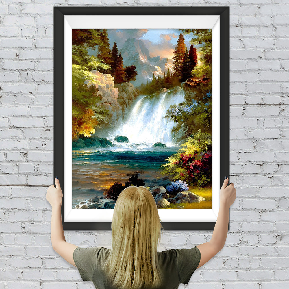Wasserfall im Herbst Diamond Painting