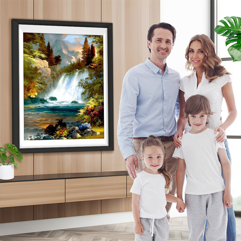 Wasserfall im Herbst Diamond Painting