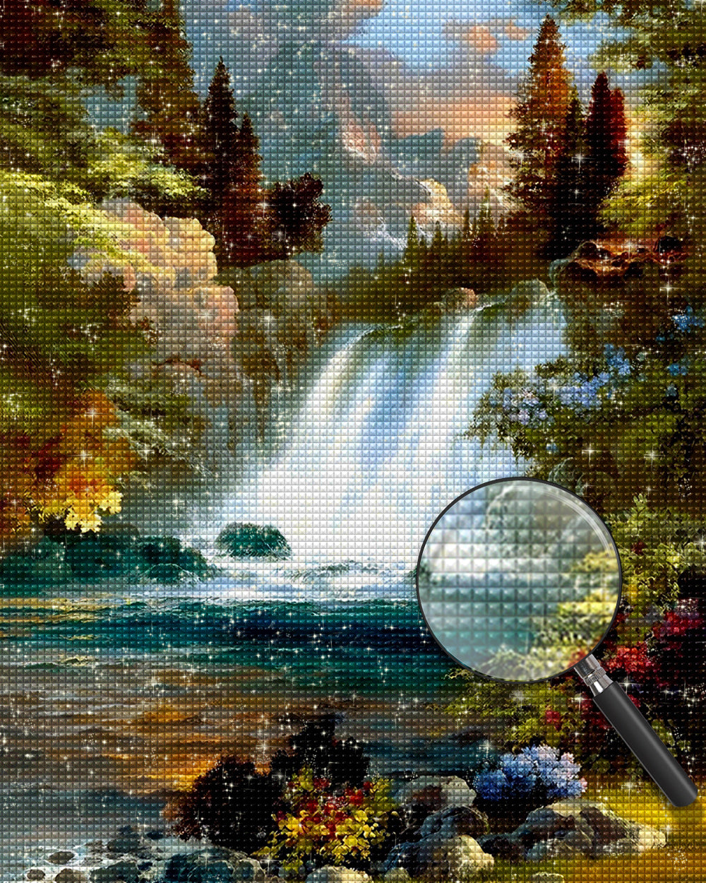Wasserfall im Herbst Diamond Painting