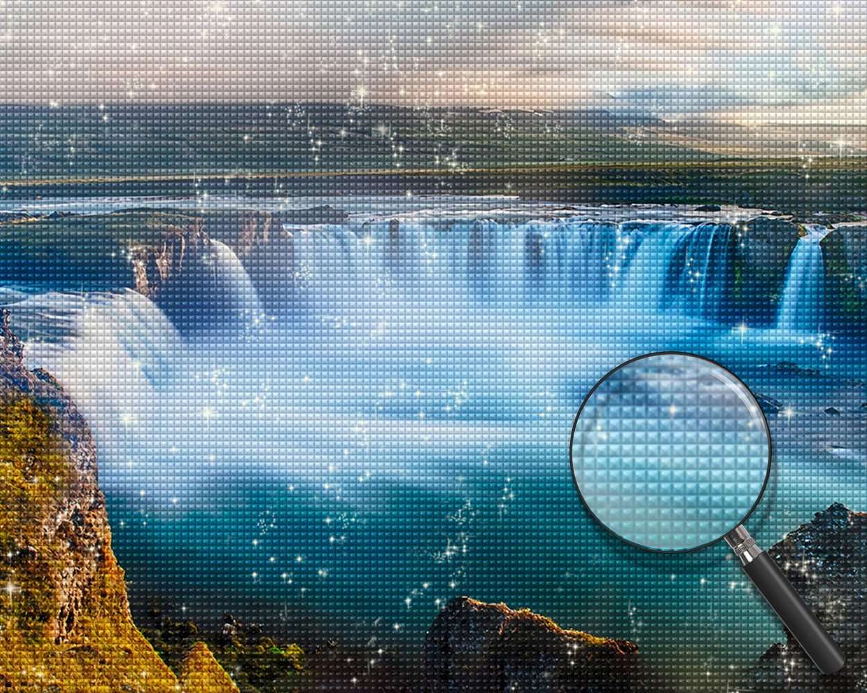 Wasserfall im Meer Diamond Painting