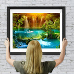 Wasserfall im Wald Diamond Painting