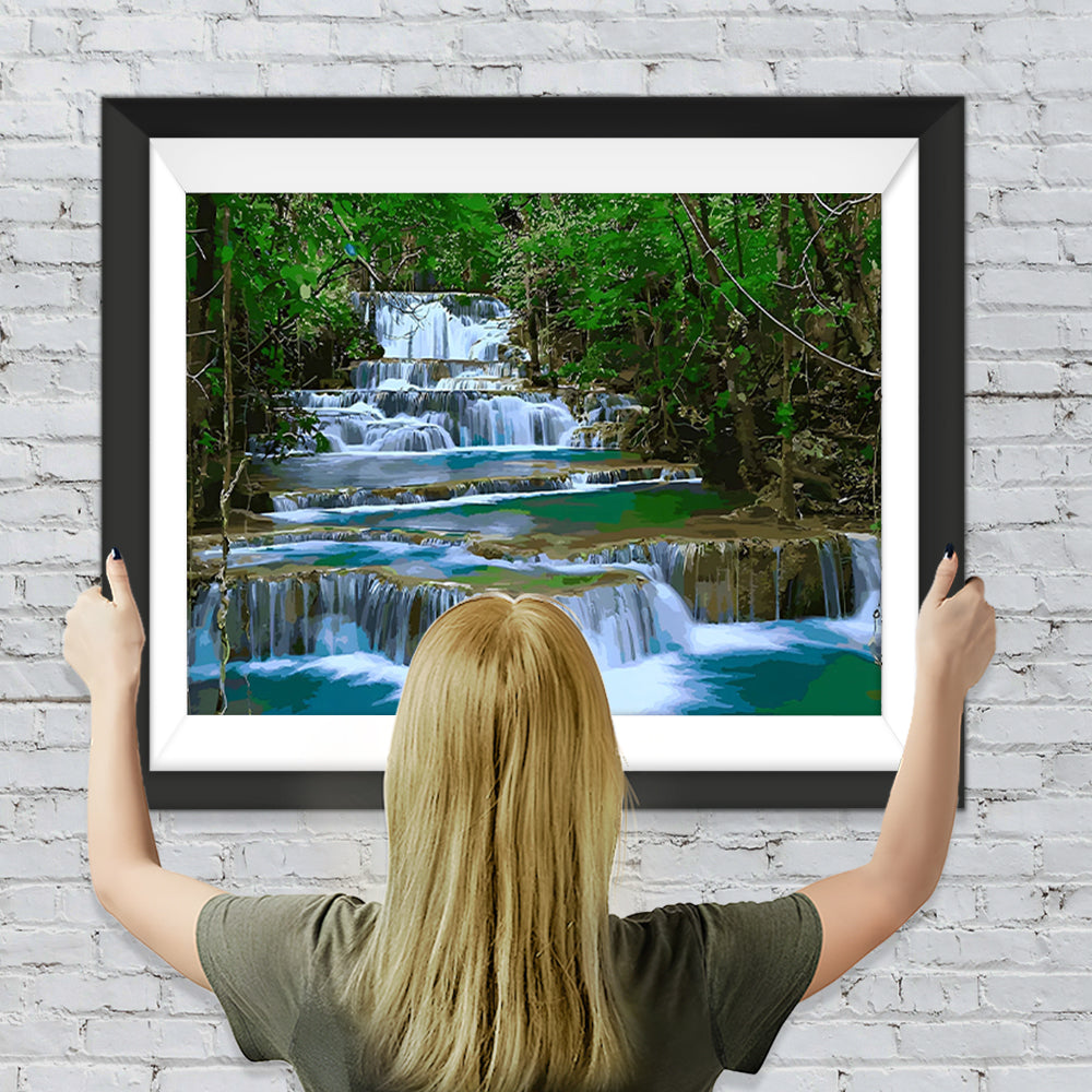 Wasserfall in den Bergen Diamond Painting