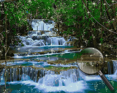 Wasserfall in den Bergen Diamond Painting