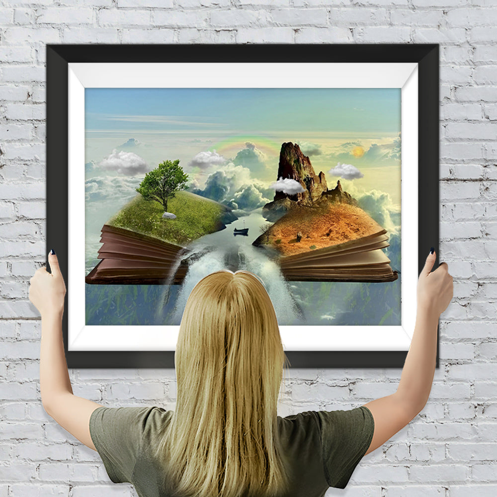 Wasserfall und Berg aus dem Buch Diamond Painting