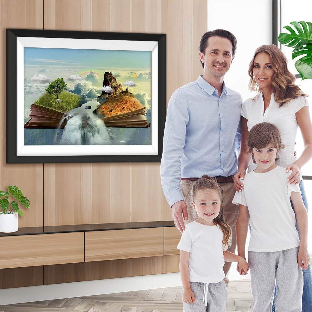 Wasserfall und Berg aus dem Buch Diamond Painting