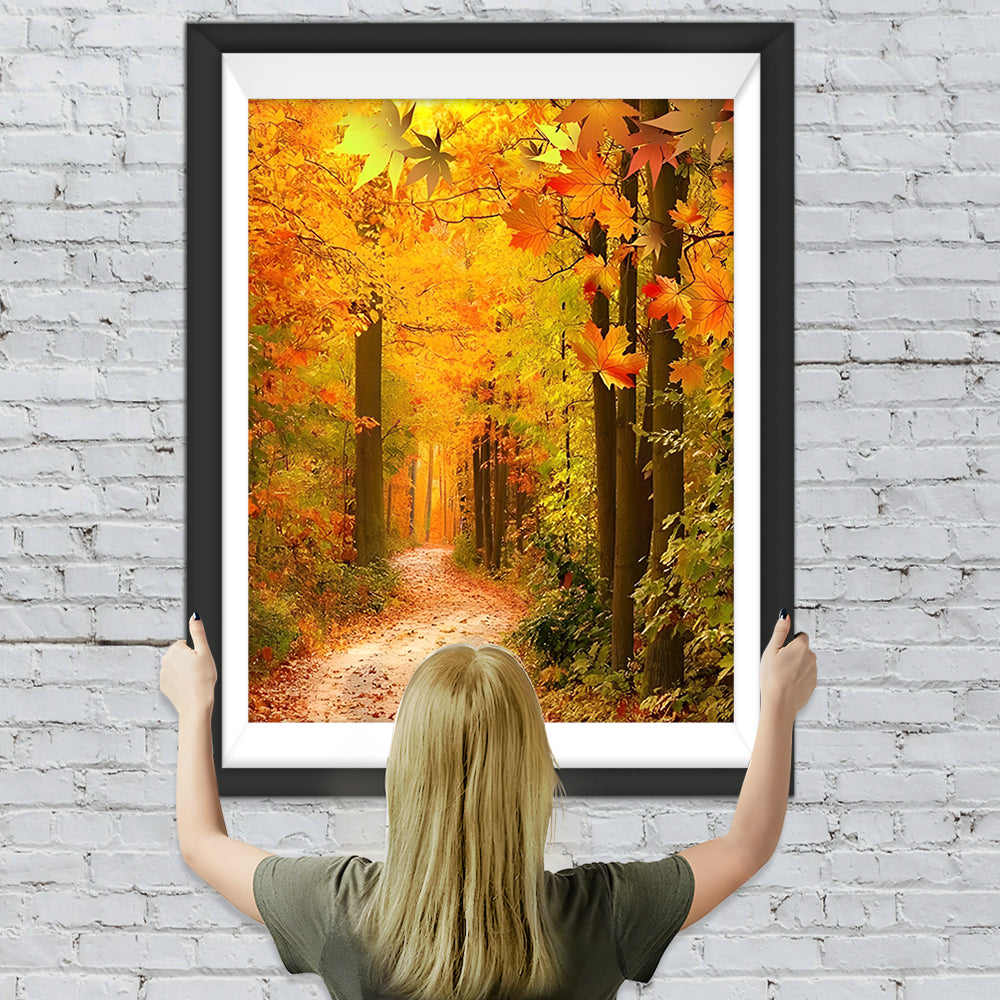 Weg im Ahornwald Diamond Painting