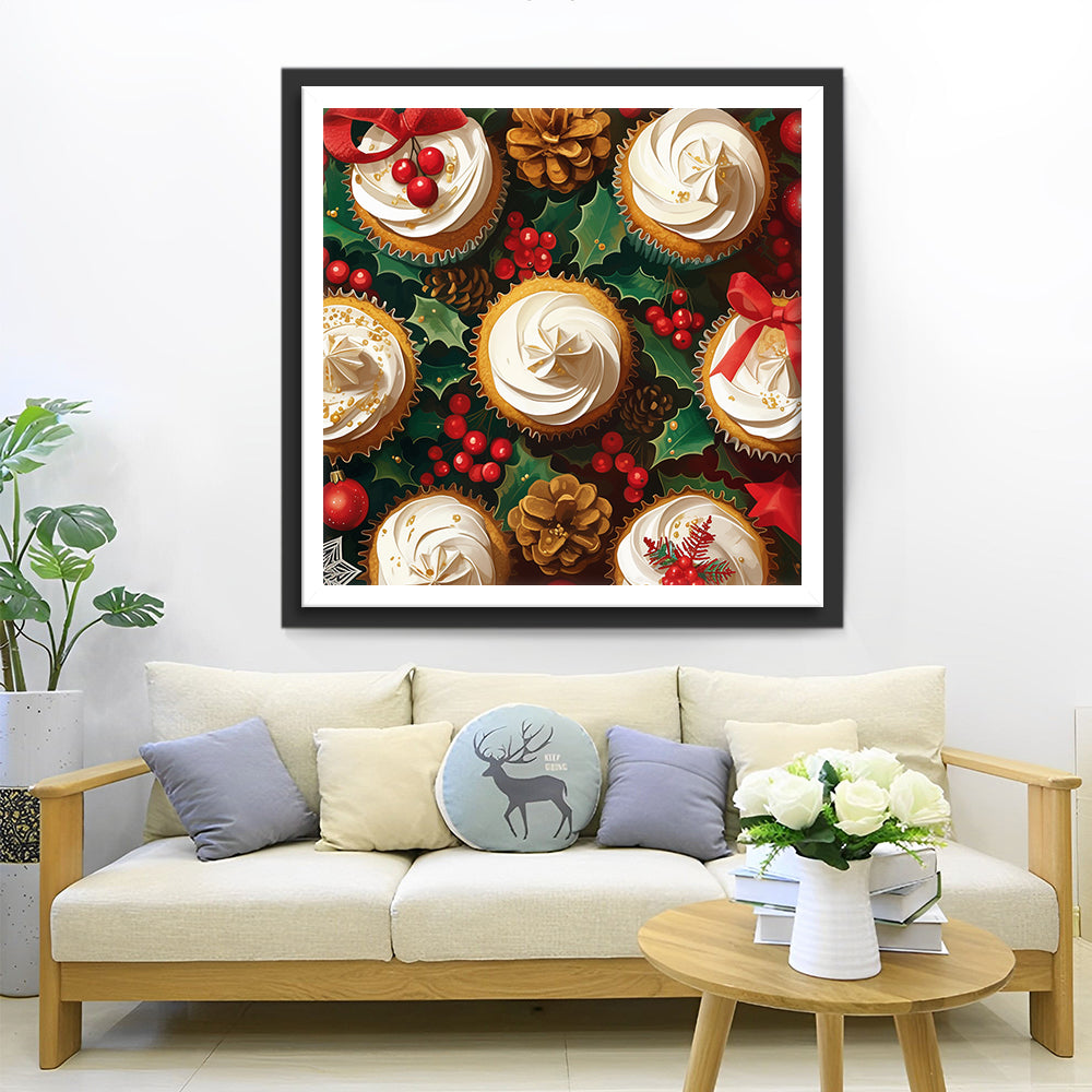 Weihnachten Cupcakes Diamond Painting