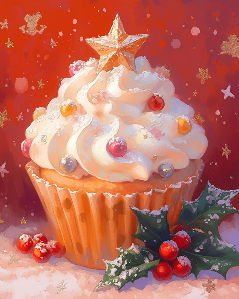 Weihnachten Cupcakes Diamond Painting