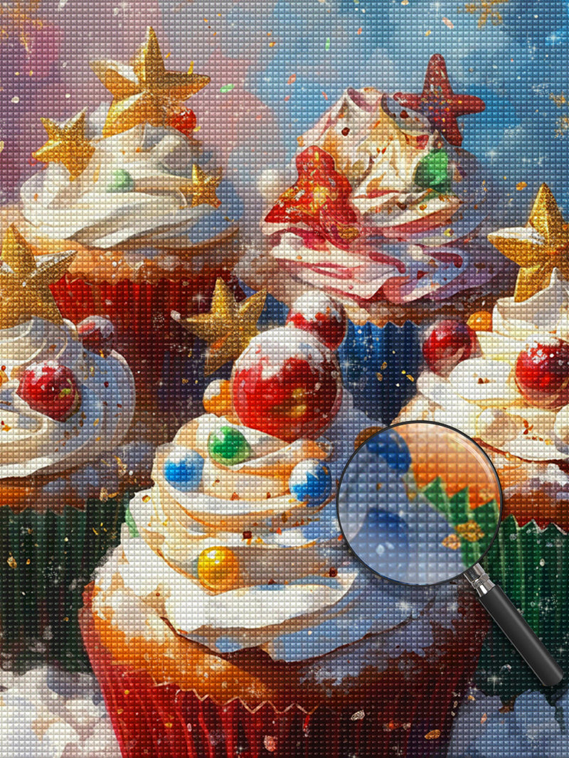 Weihnachten Cupcakes Diamond Painting