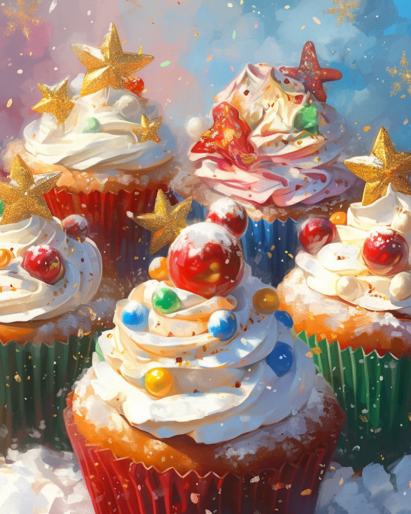 Weihnachten Cupcakes Diamond Painting