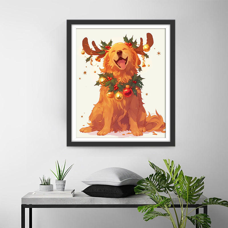 Weihnachten Golden Retriever Diamond Painting