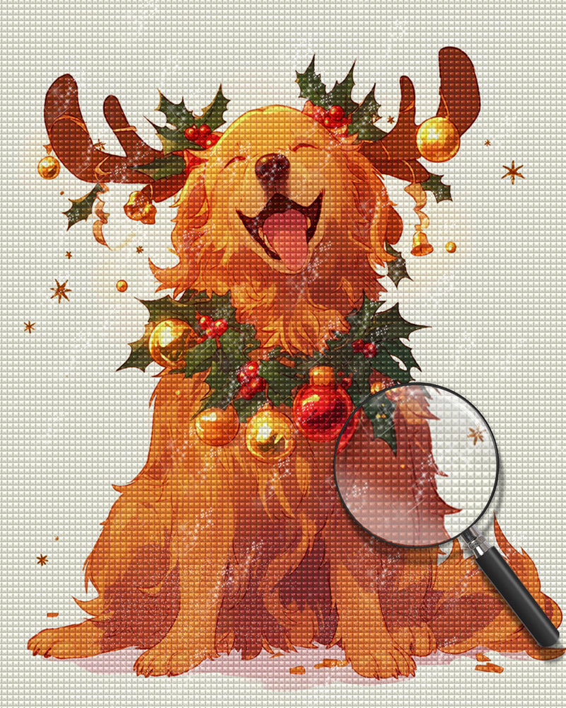 Weihnachten Golden Retriever Diamond Painting